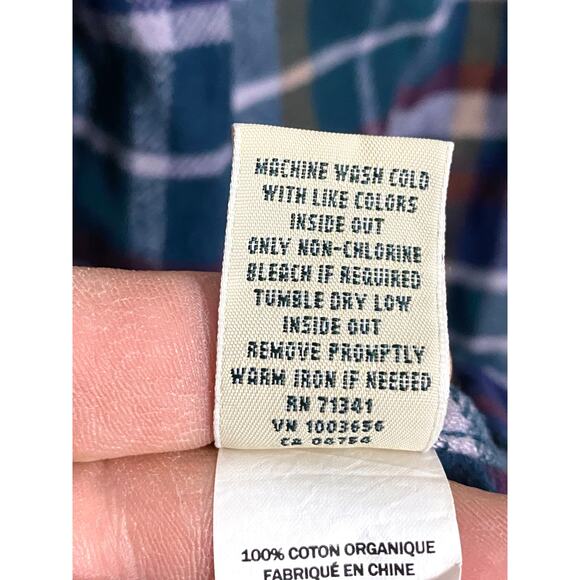 LL Bean Multicolor Flannel Plaid Button Shirt Mens S Gorpcore Hiking Outdoors - Picture 8 of 9